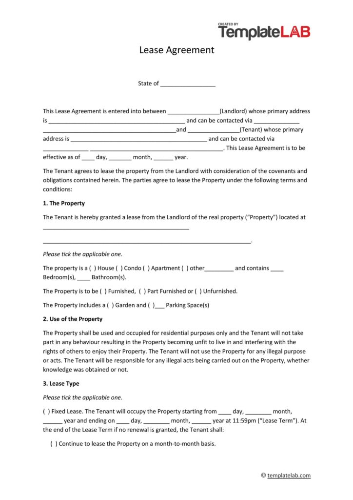44 Free Residential Lease Agreement Templates Word PDF 