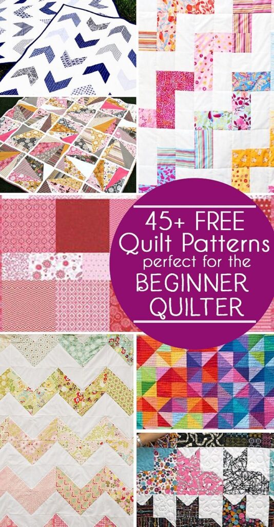 45 Free Easy Quilt Patterns Perfect For Beginners sewing quilting freequiltpatterns quiltingfor Beginner Quilt Patterns Quilt Patterns Free Free Quilting
