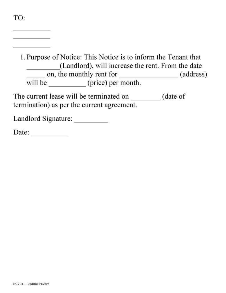 46 Friendly Rent Increase Letters Notices DOC PDF 