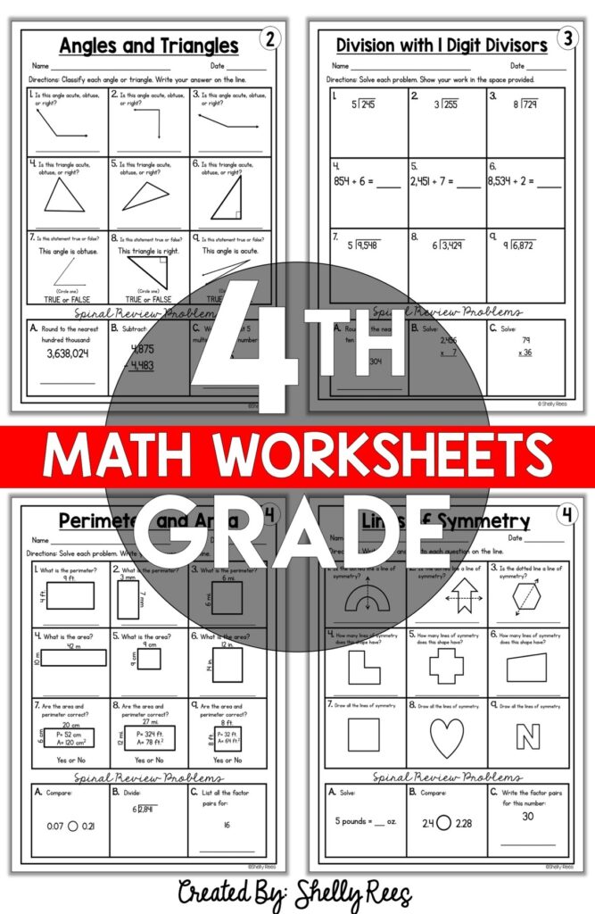 Free Printable 4th Grade Worksheets
