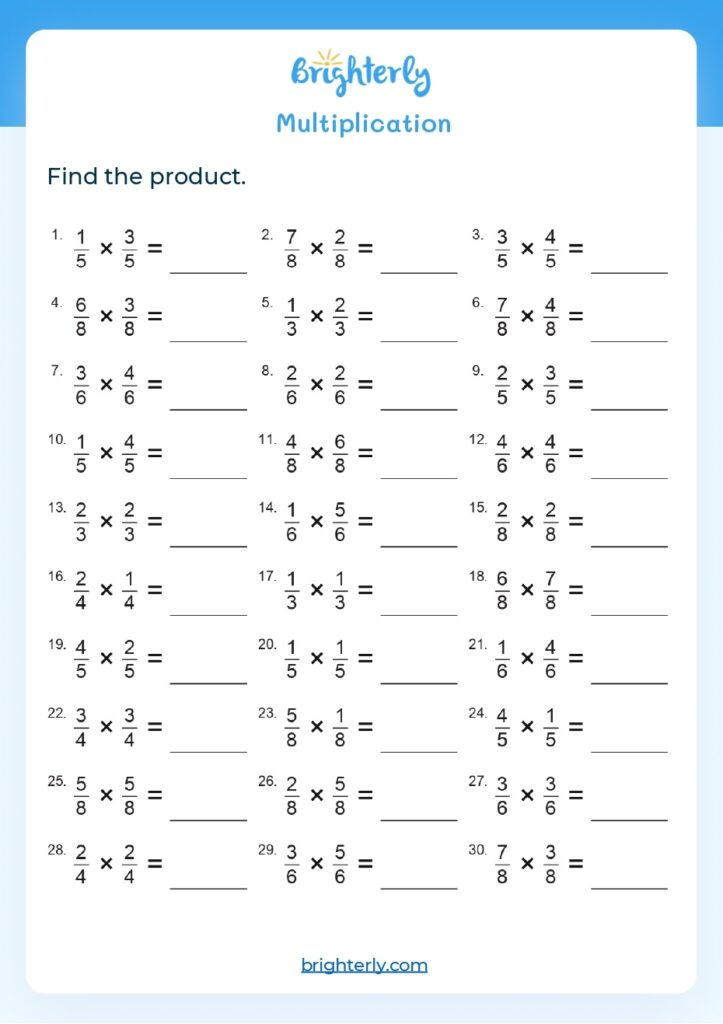 Free Multiplication Worksheets Printable