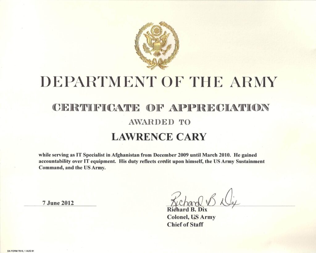 5 Army Appreciation Certificate Templates PDF DOCX