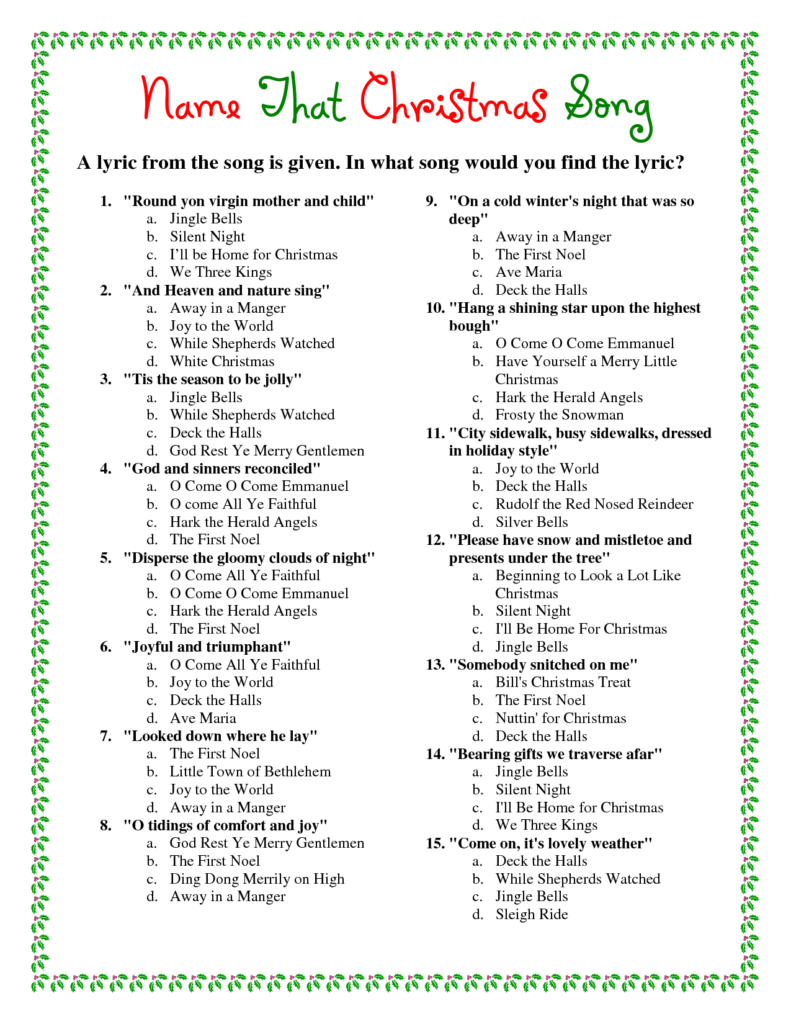 5 Best Free Printable Christmas Trivia Questions And Answers Printablee
