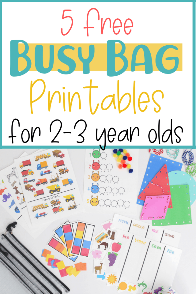 5 Free Busy Bag Printable Activities For Toddlers Educational Worksheets Preschool Learning Activities Toddler Learning Activities Toddler Activities Daycare