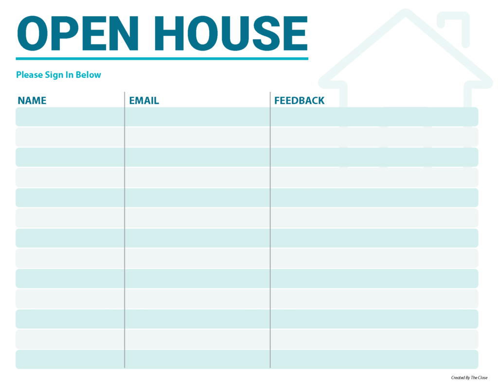 5 Free Open House Sign in Sheets To Try This Weekend