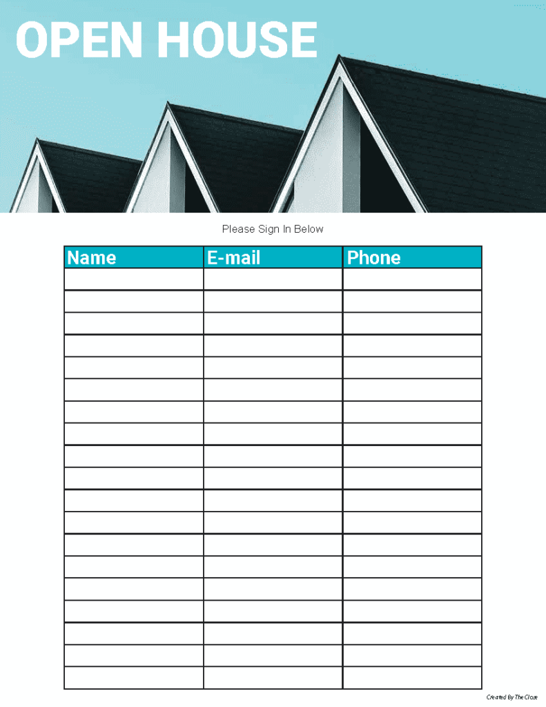 5 Free Open House Sign in Sheets To Try This Weekend