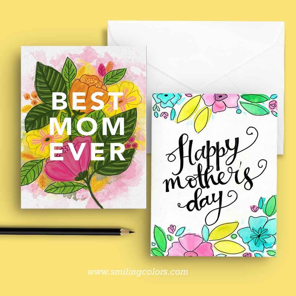 5 FREE Printable Mothers Day Card Designs Print At Home Smiling Colors