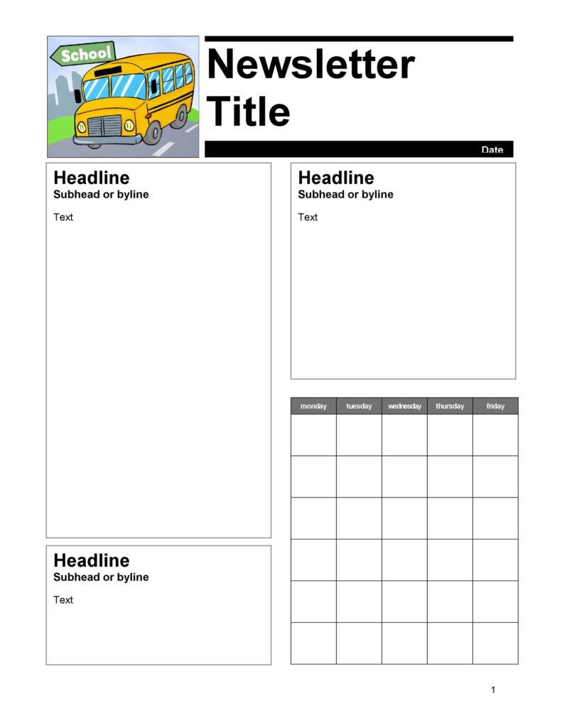 50 FREE Newsletter Templates For Work School And Classroom