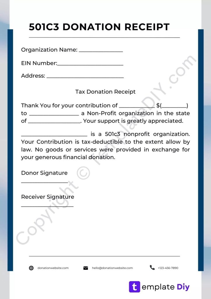 Free Printable Donation Receipt Template