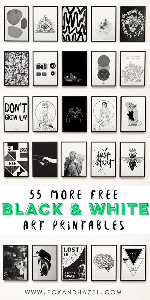 55 More Free Black And White Art Printables Fox Hazel Free Art Prints Free Printable Wall Art Free Wall Art