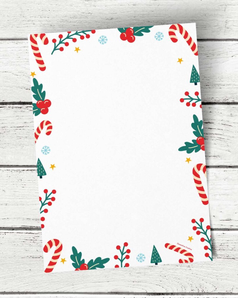 7 Cute Christmas Border Papers Free Printable Templates Clementine Creative