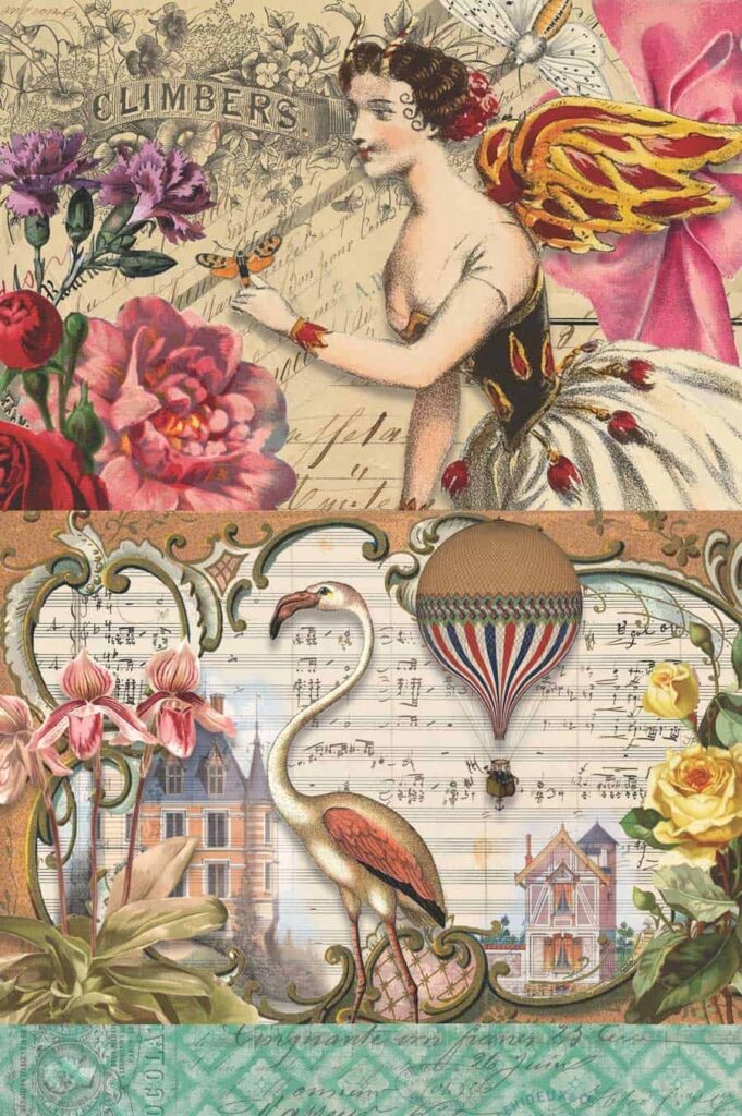 7 Free Creative Collage Sheet Printables For Decoupage Tissue Paper Artsy Fartsy Life