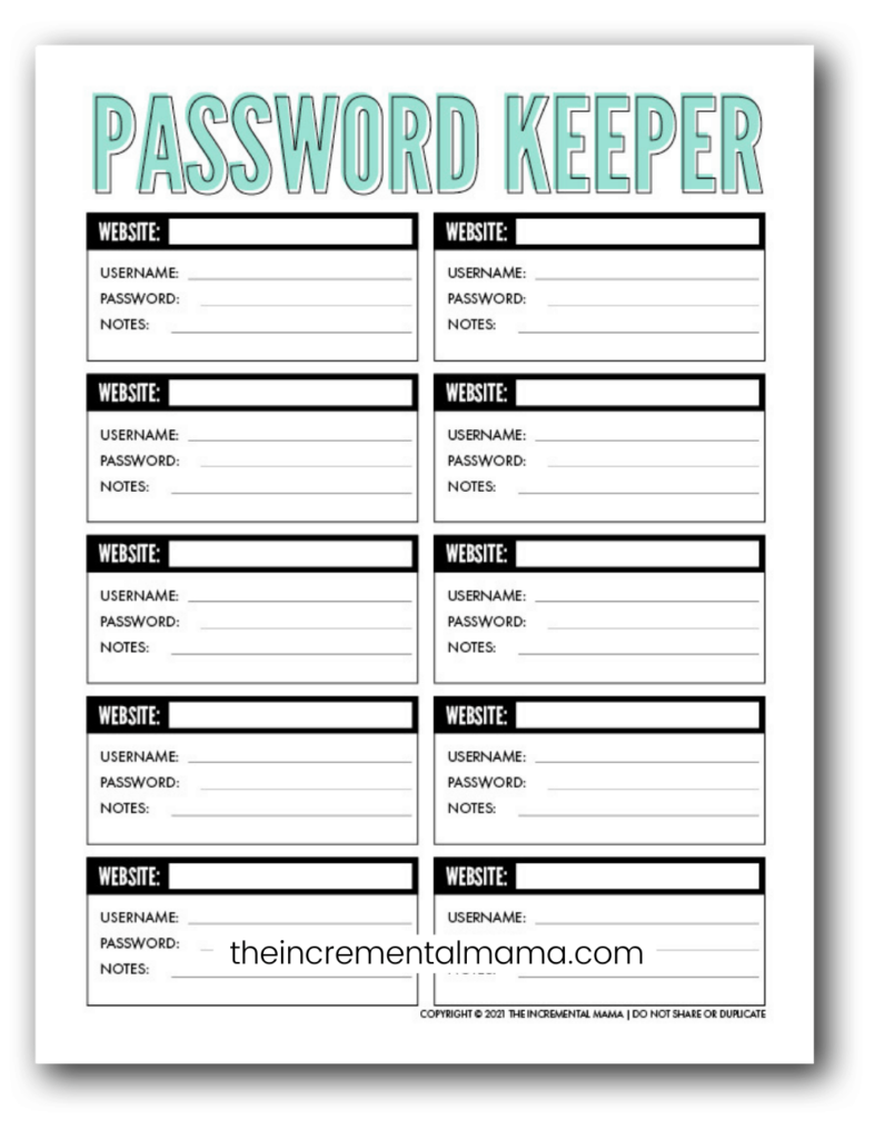 7 Free Printable Password Keeper Printables To Download Instantly