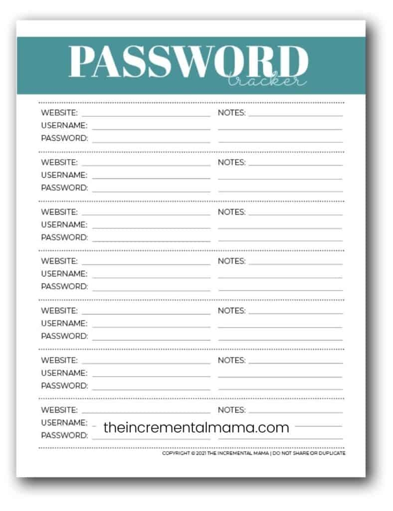 7 Free Printable Password Keeper Printables To Download Instantly