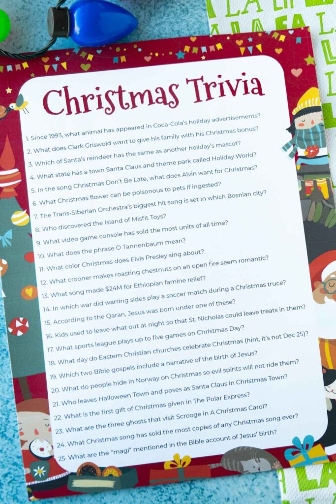 Free Christmas Trivia Printable