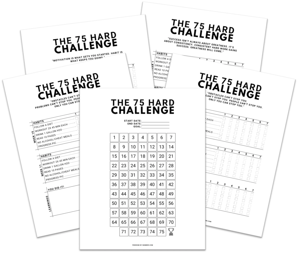 75 Hard Challenge Printable Free