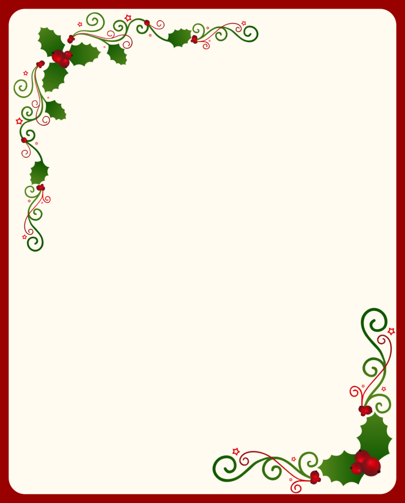 8 Best Free Printable Borders Christmas Stationery Printablee