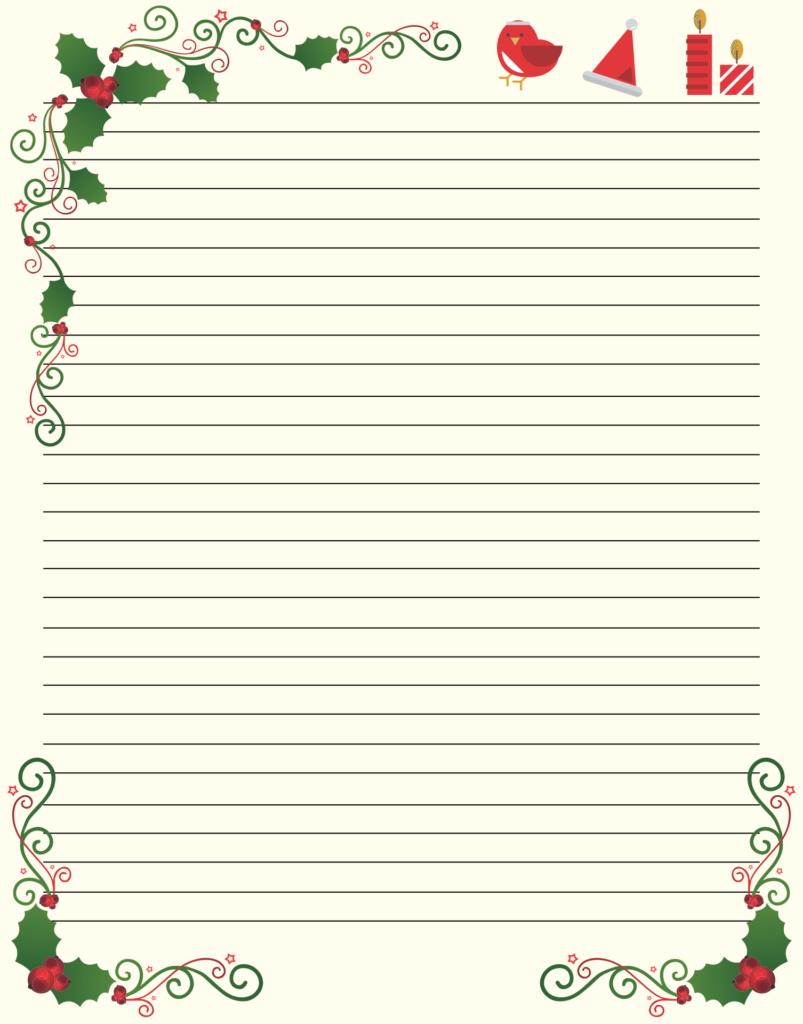 Downloadable Free Printable Christmas Stationery Paper - Free Printable ...