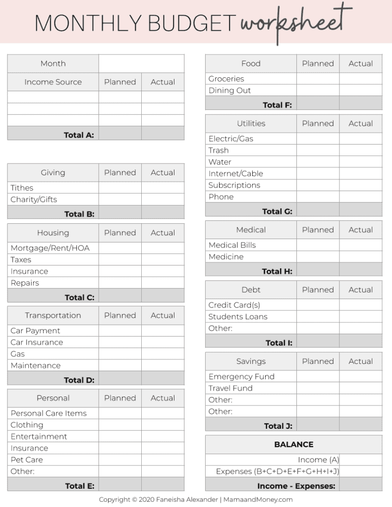 8 FREE Printable Budget Templates To Absolutely Crush Your Finances