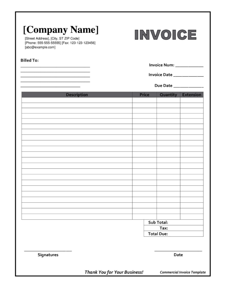 Free Printable Invoice Template