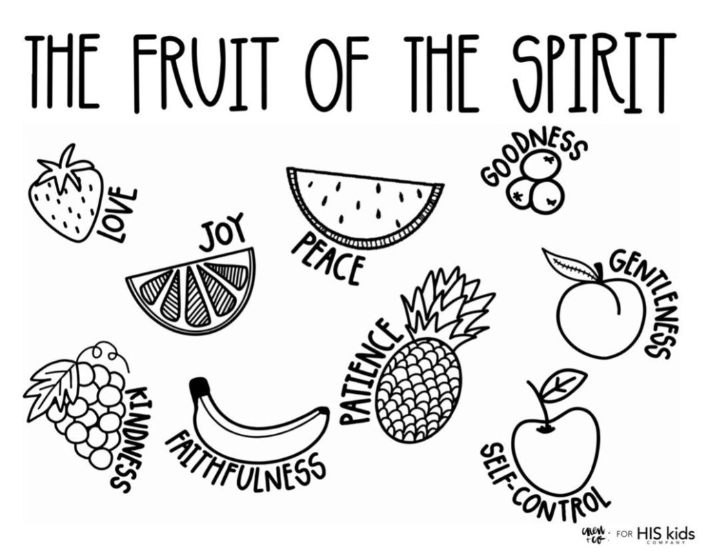 9 Best Fruit Of The Spirit Coloring Page Fruit Of The Spirit Fruit Coloring Pages Coloring Pages