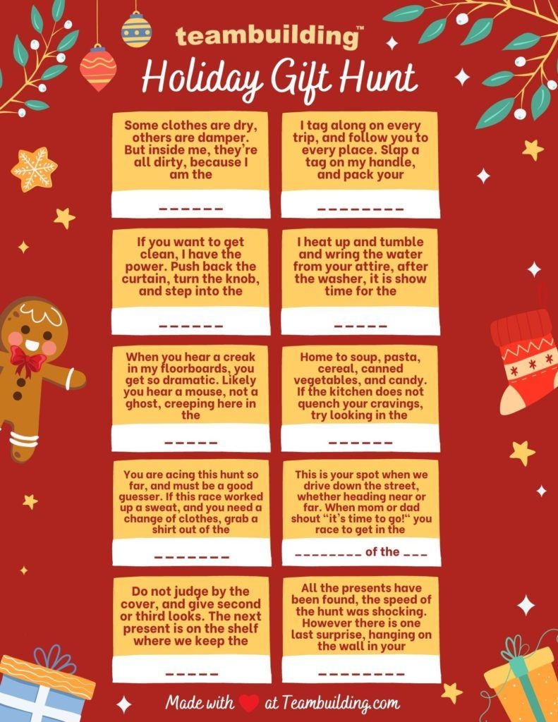 9 Best Holiday Scavenger Hunt Templates In 2022 Printable 