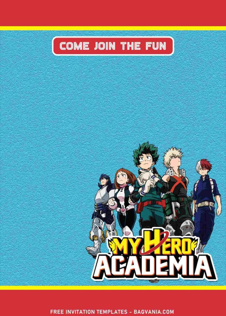 9 Cool My Hero Academia Birthday Invitation For Anime Fans Birthday Invitations Invitations Fun Party Themes