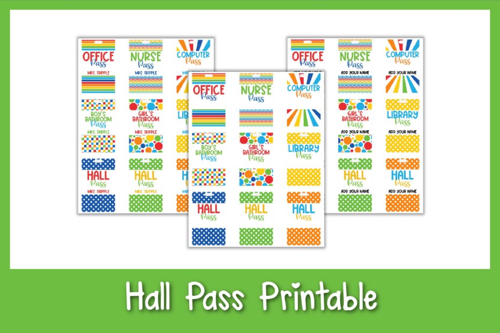 9 Free Hall Pass Printable Designs
