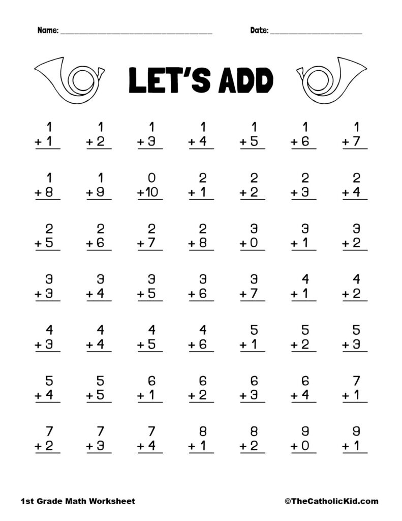 Free Printable Math Worksheets For 1st Graders