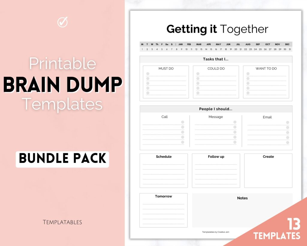 ADHD Brain Dump BUNDLE To Do List Printable Daily Planner Etsy sterreich