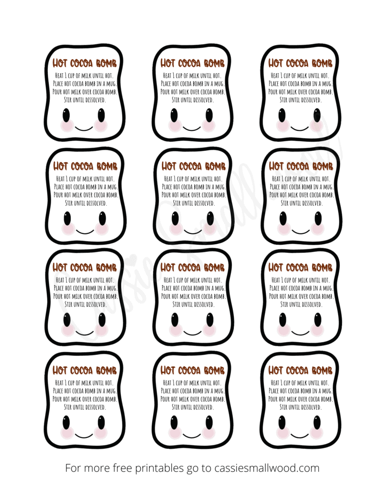 Hot Chocolate Bombs Instructions Free Printable