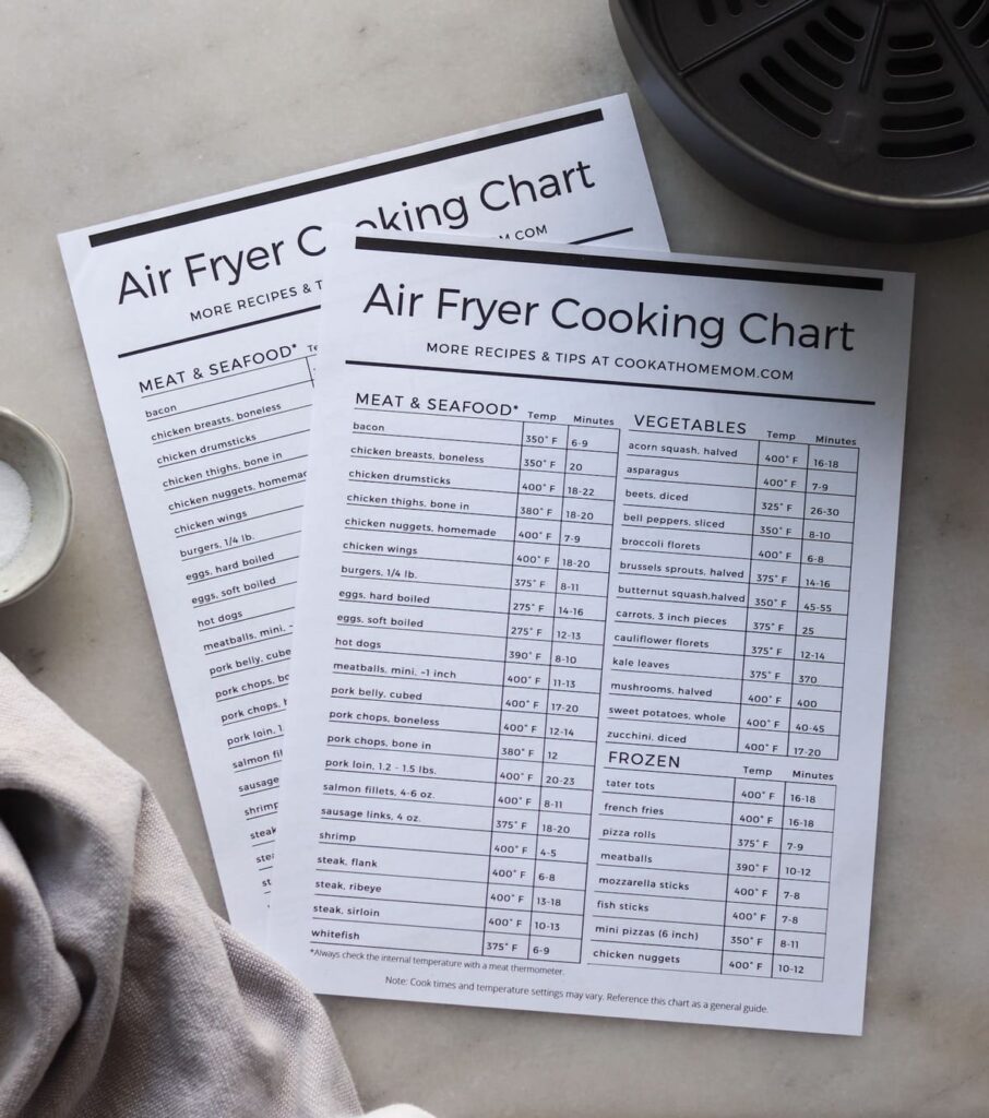 Air Fryer Cook Times Chart Printable Cheat Sheet 2023 Cook At Home Mom