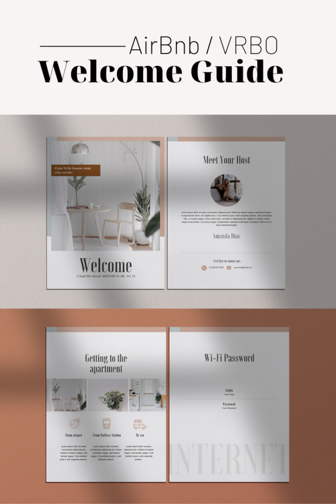 Airbnb Welcome Book Template Guest Book Canva Template House Guide Host Guide Home Rental Bookl Book Template Travel Brochure Template House Guide