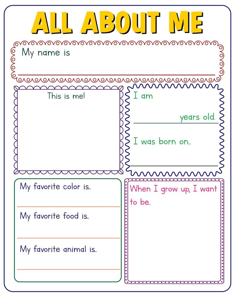 All About Me Free Printable Poster All About Me Printable All About Me Preschool All About Me Worksheet