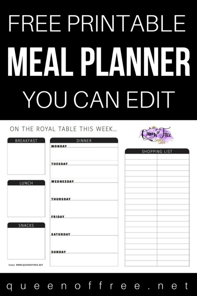 Printable Meal Planner Free