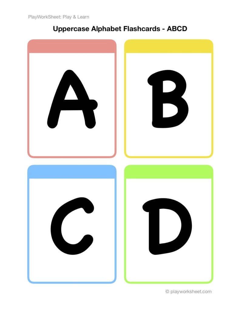 Alphabet Flash Cards In Upppercase Free Printable Worksheets For Kids
