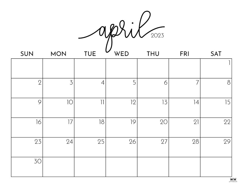 Printable April 2023 Calendar