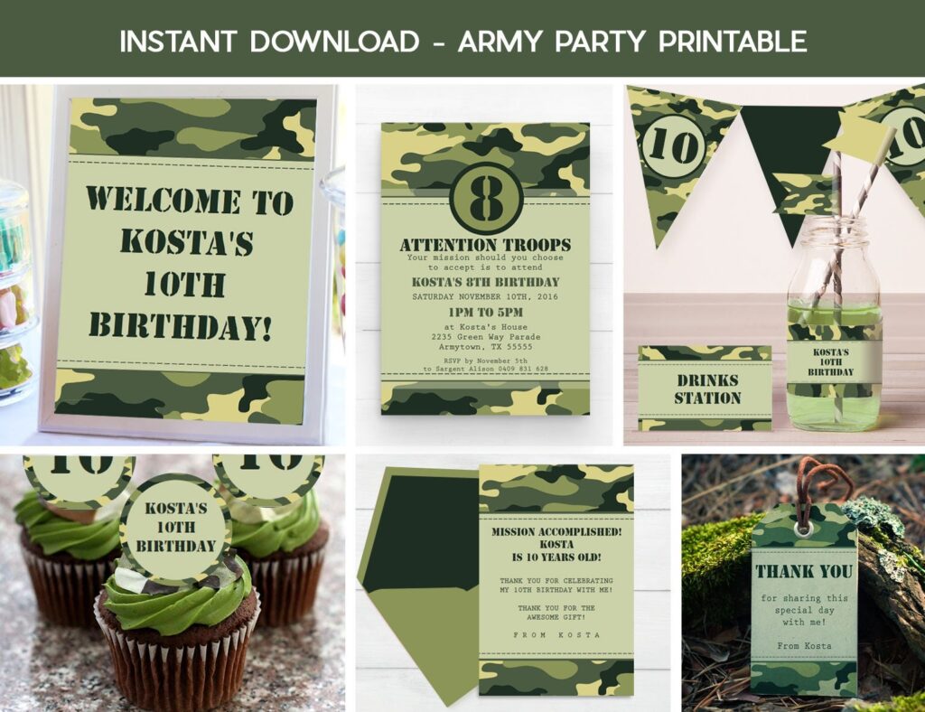 Free Printable Army Party Decorations