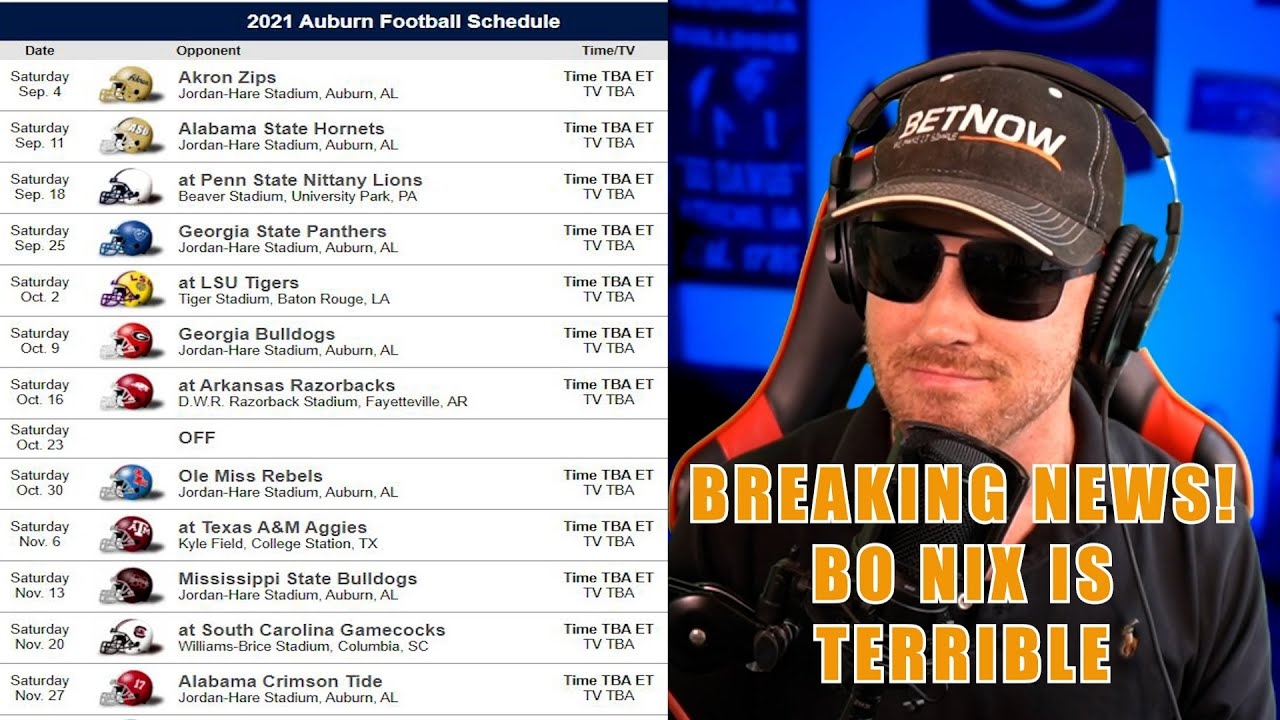 Auburn Football Schedule Printable