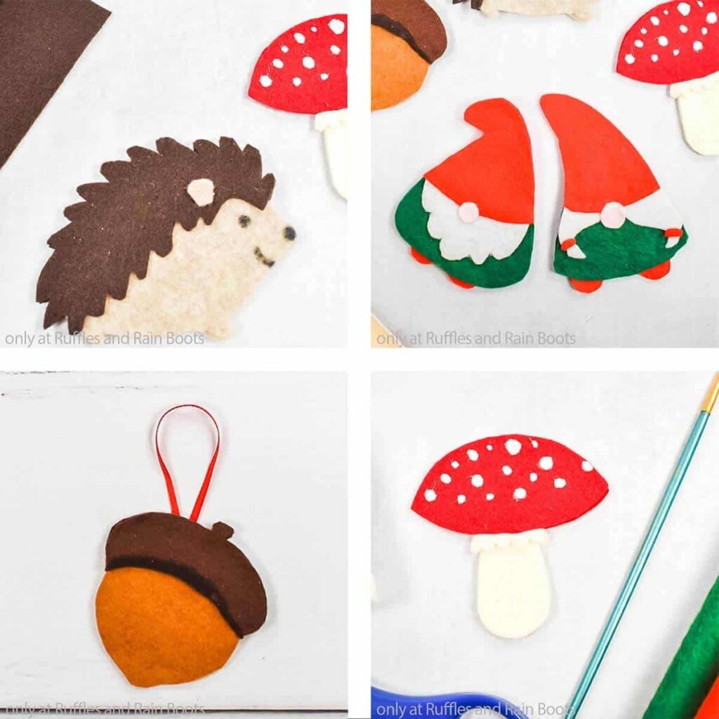 Autumn Felt Ornaments With Free Patterns Ruffles And Rain Boots