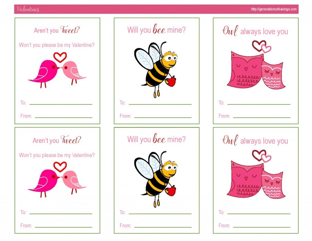 Free Valentine Card Printables