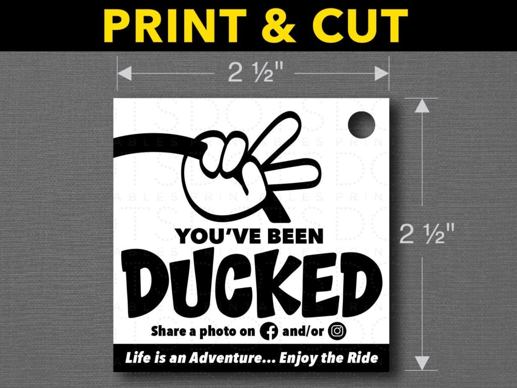 B W Printable You ve Been Ducked Duck Tags Etsy