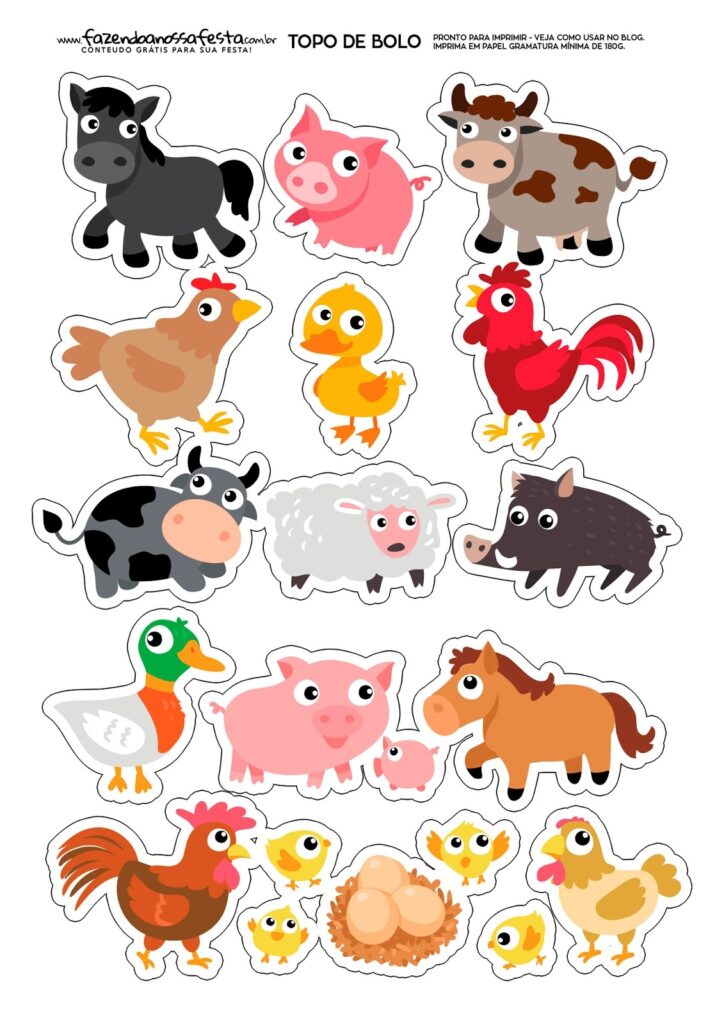 Baby Farm Animals Free Printable Cake Toppers Oh My Baby 