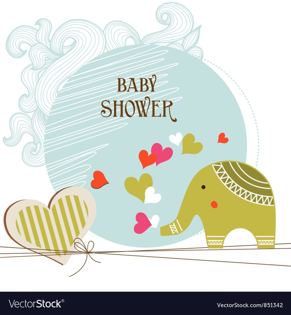 Baby Shower Card Template Royalty Free Vector Image