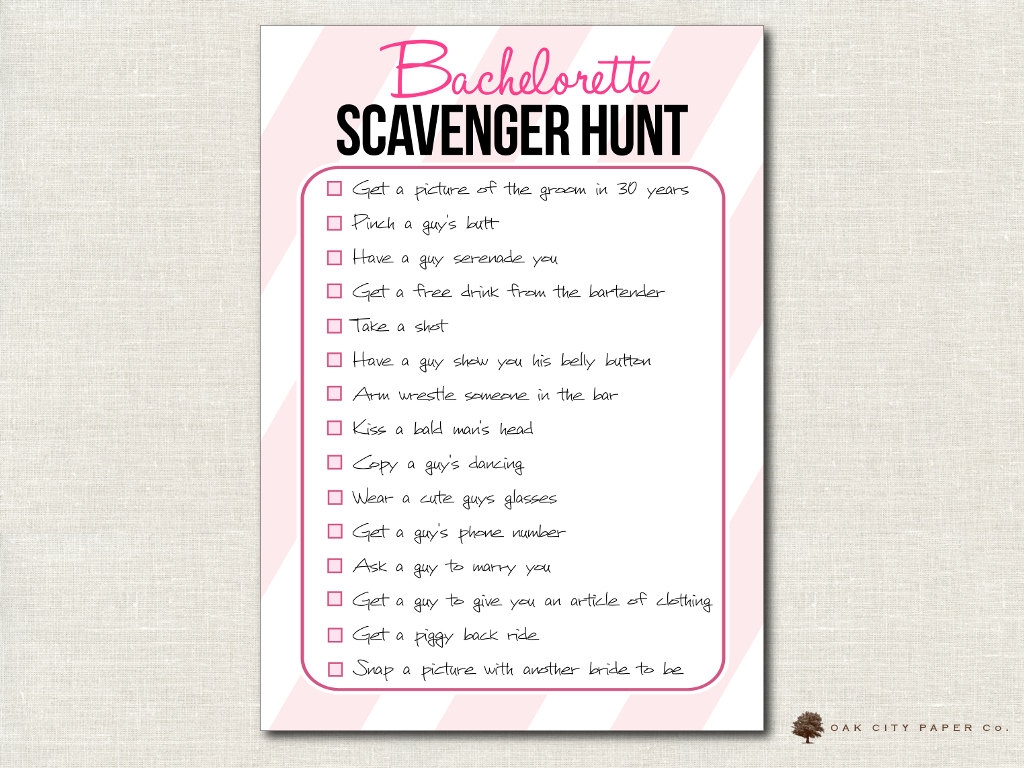 Bachelorette Scavenger Hunt Checklist Bachelorette Party Etsy de