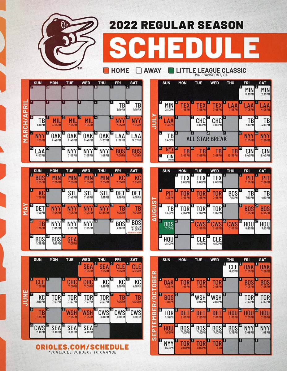 Baltimore Orioles Schedule Printable Free Printable Templates