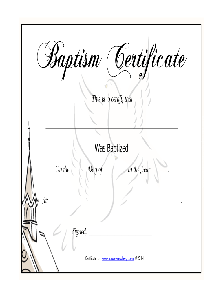 Baptism Certificate Fill Out Sign Online DocHub