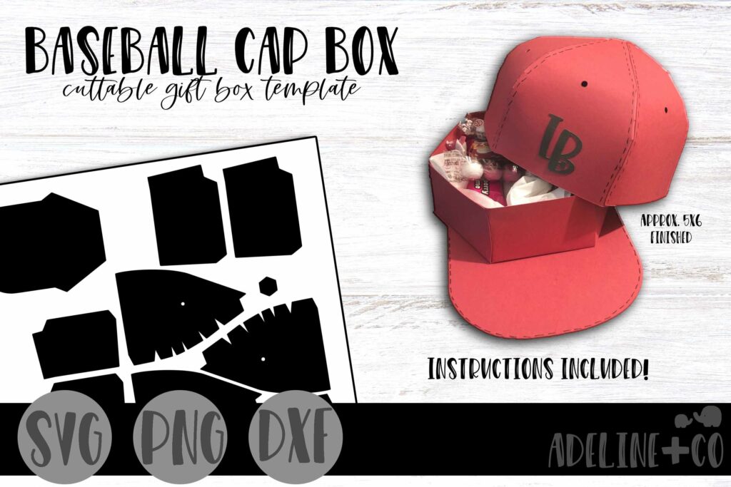 Baseball Cap Cuttable Gift Box Box Template Gift Box Template Treat Box Template