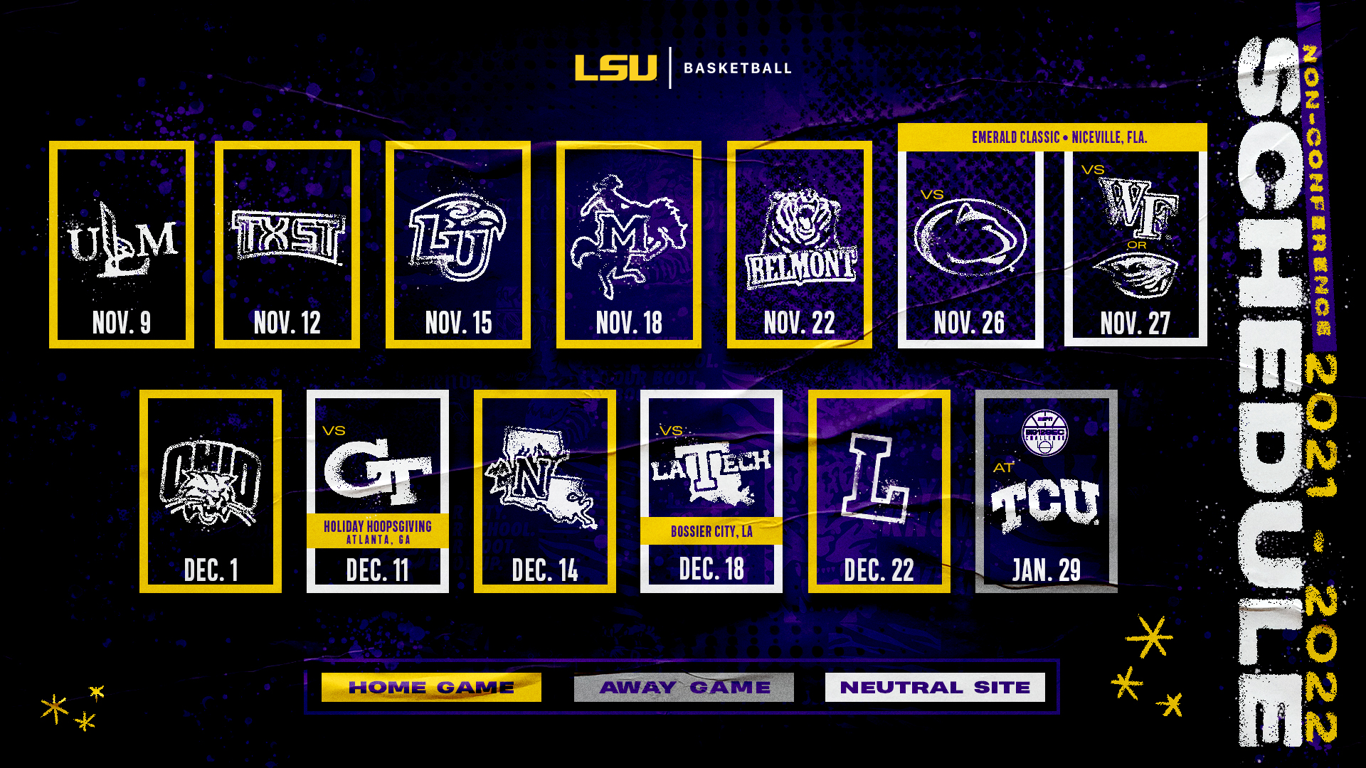 Basketball Tigers Announce Non Conference Schedule For 2021 22 Season LSU