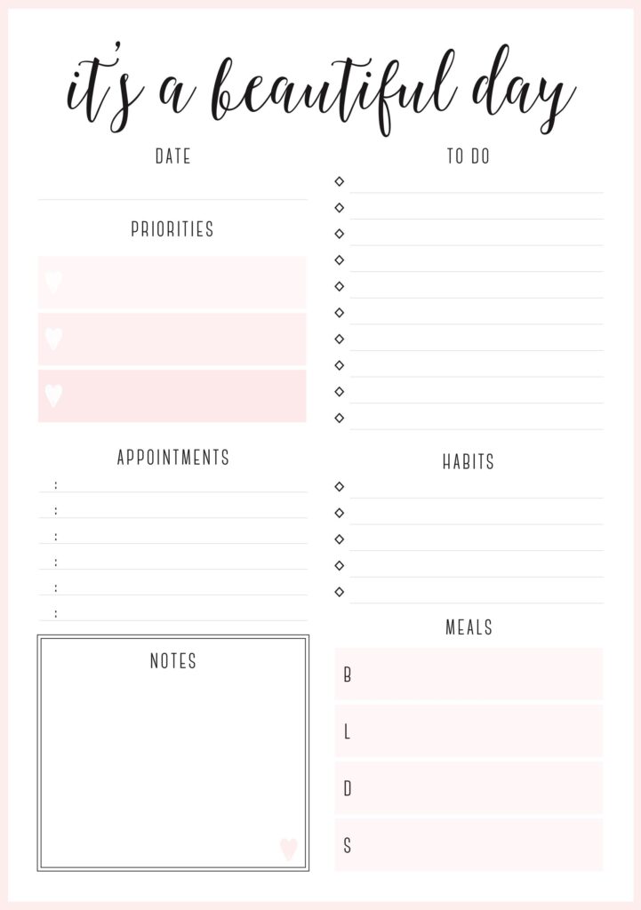 Daily Planner Free Printable